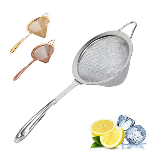 A Bar Above Stainless Steel Fine Mesh Cocktail Strainer, 304 Conical Sieve with Ergonomic Handle, Rustproof Bartender Tool for Double-Straining Tea, Coffee, Kombucha, and Culinary Prep