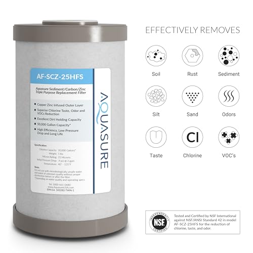 Fortitude V2 Series Sediment/Carbon/Zinc Bacteria Inhibiting Triple Purpose Replacement Filter - Standard (Sediment/Carbon/Zinc, Standard)