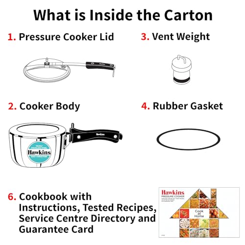 HAWKINS Triply Stainless Steel Pressure Cooker, Inner Lid Induction Cooker, (HSST15) 1.5 litres Silver