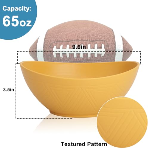 BUSOKIP 65 OZ Wheat Straw Bowls Set of 4, Large Unbreakable Salad Bowls, Microwave & Dishwasher Safe Big Serving Bowl, Plastic Kitchen Bowl for Popcorn, Cereal, Soup and Ramen (Multicolor)