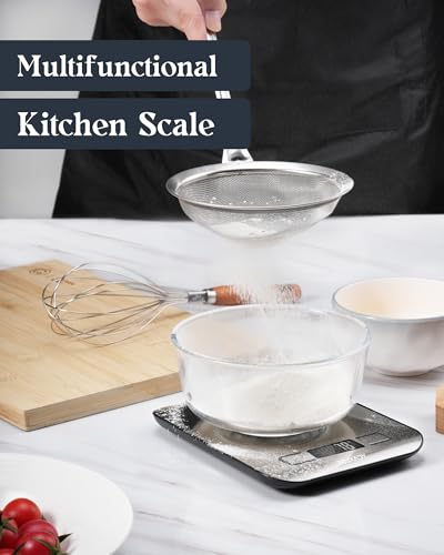 Tcsxady Food Scale, 11lb Digital Kitchen Scale with 6 Units LCD Display and Tare Function,Compact Design for Baking,Healthy Cooking,Meal Prep, 304 Stainless Steel