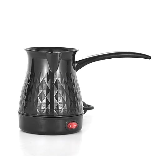 Turkish Coffee Maker, 600ml Portable Electric Turkey Coffee Pot Stainless Steel Arabic Greek Turkish Coffee Maker, Anti Scald Tea Maker Kettle Coffee Machine