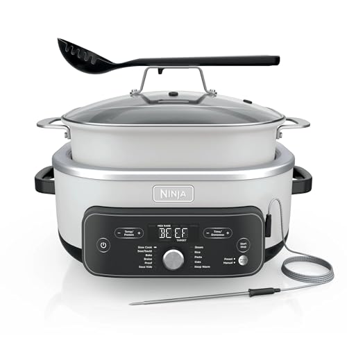Ninja Foodi PossibleCooker PRO Plus with 11-in-1 Smart Cook System, Thermal Surround Technology, Powerful 1400-Watt Base, Oven safe up to 500º F - White (Renewed)