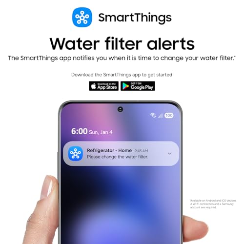 Samsung HAF-CIN-2P/EXP Genuine Refrigerator Water Filter, Reduces 99% of Harmful Contaminants for Clean, Clear Drinking Water, 6-Month Life, Easy Install, Pack of 2