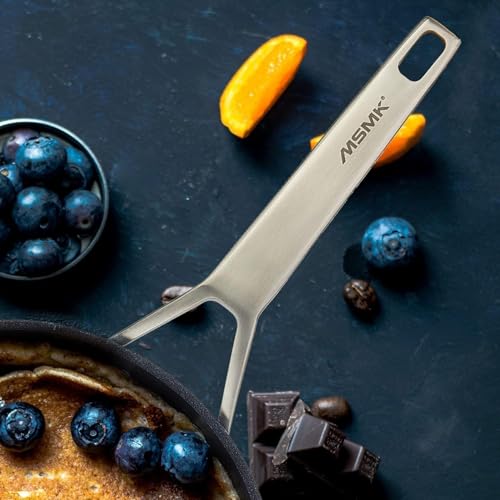 MsMk 8 Inch Small Nonstick Frying pan with Lid, Blue Egg Omelet Skillet