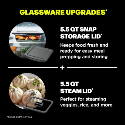 Ninja Crispi Microwave and Air Fryer with FusionCrisp, 14-in-1, 1000W, 0.9 Cu. Ft., Max Crisp, Roast, Bake, Broil, 8 Microwave Presets, Popcorn, Defrost, and more, PFAS-Free Glassware, Silver, MW101
