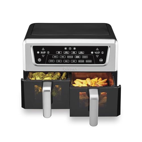 Cuisinart Dual Basket Air Fryer, Two Baskets 11 Qt in Total, 6 Functions: Air Fry, Roast, Bake, Broil, Dehydrate & Keep