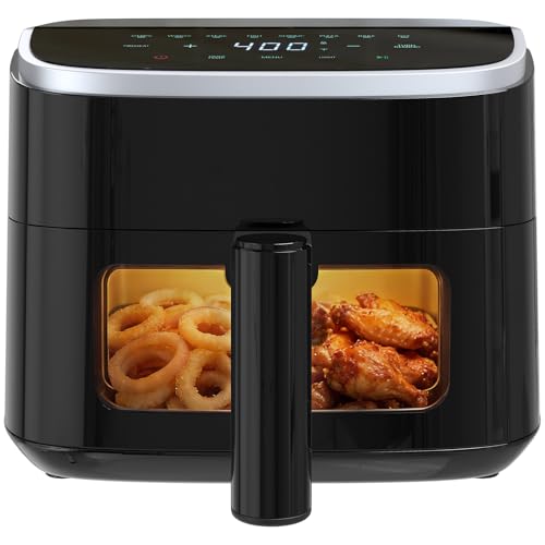 OLIXIS 4QT Air Fryer with Visible Window, 1500W Digital Touchscreen Air Fryer with 8