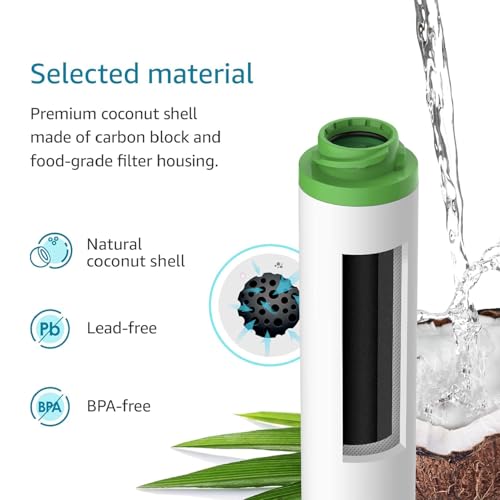 AQUA CREST FQK2J Under Sink Water Filter, Replacement for GE FQK2J, FQK1K, Compatible with GE GXK255TBN, NSF/ANSI 42 372 Certified, 1320 Gallons Dual Flow Drinking Water Replacement Filters, 2 Pack