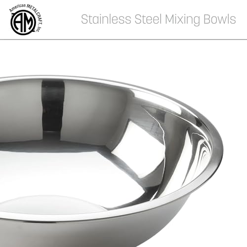 American Metalcraft 16" Stainless Steel Mixing Bowl - 13-Quart Durable Metal Bowls for Mixing, Large Stainless Steel Bowl