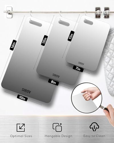 Katori Titanium Cutting Board, 100% Pure Titanium Cutting Boards For Kitchen, Best Non Toxic chopping board, Dishwasher safe, Hygiene and Durability for Meat and fruit, New Package Design (3 PCS)