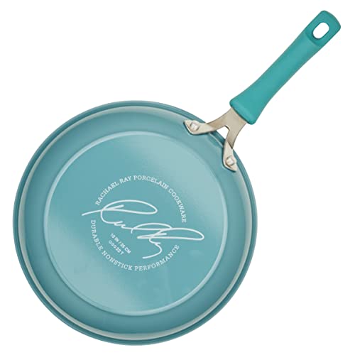 Rachael Ray Cook + Create Aluminum Nonstick Cookware Set, 10-Piece, Agave Blue