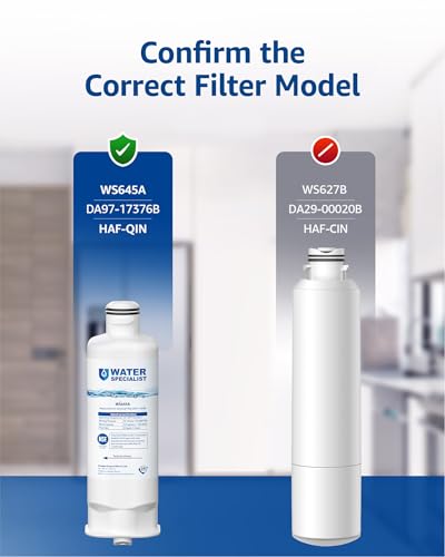 Waterspecialist WS645A Refrigerator Water Filter, Replacement for Samsung® DA97-17376B, HAF-QIN/EXP, HAF-QIN, RF28T5001SR, DA97-08006C, RS27T5200SR, RF28R7351SG, RF24R7201SR, RF27T5201SR, 3 Pack