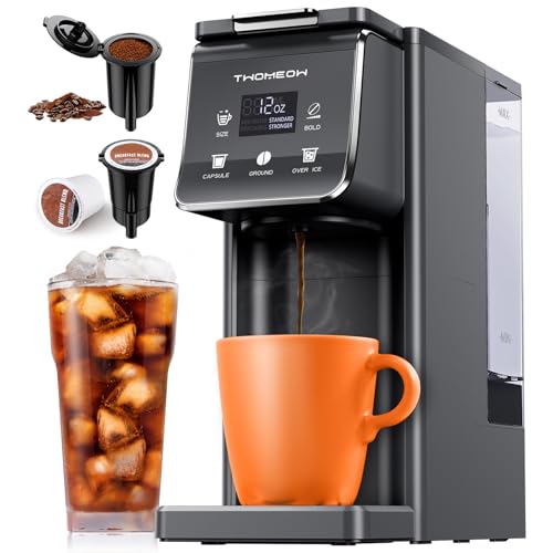 TWOMEOW K Cup Coffee Maker, Single Serve Hot & Iced for K-Cup & Grounds