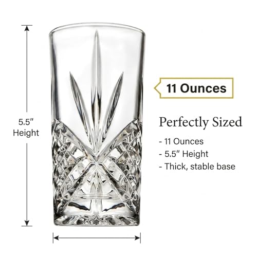 Godinger Dublin Crystal Highball Glasses, Set of 12