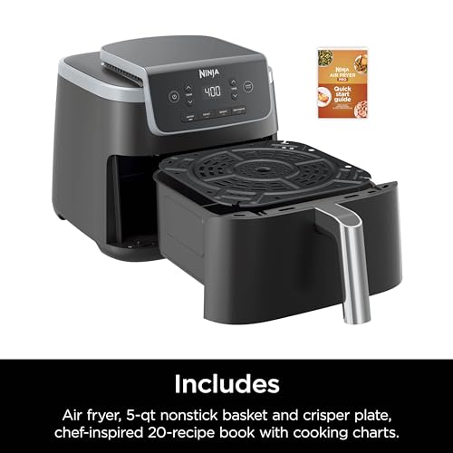 Ninja (Refurbished) Air Fryer Pro 4-in-1 with 5 QT Capacity, Air Fry, Roast, Reheat, Dehydrate, Air Crisp Technology with 400F, crispy results in just minutes (Renewed)
