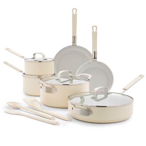 GreenPan x Bobby Flay 13 Piece Nonstick Cookware Pots and Pans Set, PFAS-Free Diamond Ceramic, Induction