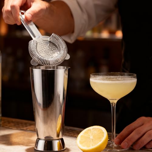 HEIHAK 10 PCS Cocktail Strainer Bulk, 3.9 X 6.5 Inch Stainless Steel Bar Strainer, Bar Tools Drink Strainer for Home and Professional Bartenders