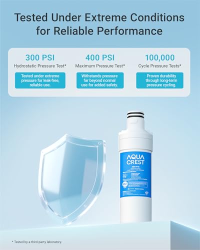 AQUA CREST LT1000PC ADQ747935 Replacement for LG® LT1000P®/PC/PCS ThinQ® Refrigerator Water Filter, LMXS28626S, LFXS26973S, MDJ64844601, ADQ74793501, ADQ74793502 and LT120F® Air Filter, 3 Combo