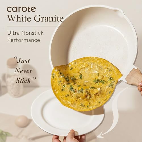 CAROTE 21pcs Pots and Pans Set, Nonstick Cookware Sets, Induction Cookware Kitchen Set Non Stick Cooking Set w/Frying Pans & Saucepans (PFOS, PFOA Free)