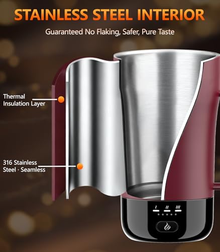 Self-Heating Coffee Mug, 14oz Heated Coffee Mug - Rechargeable Temperature Control Coffee Mug Keep Coffee Hot, Smart Mug Great Gift for Coffee Lovers & Slow Sippers
