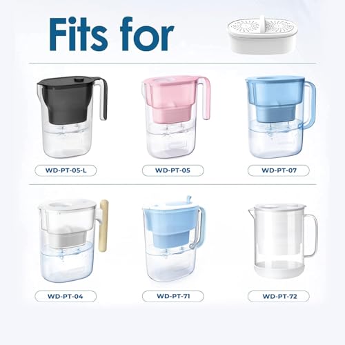 AQUA CREST PF-01A Water Filter Replacement for Waterdrop® Pitchers, Waterdrop® PF-01A Filter, Reduces Lead, PFAS, PFOA/PFOS, Chlorine, Last Up to 3 Months or 200 Gallons, 3 Pack