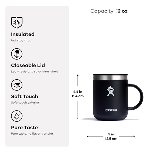 Hydro Flask Coffee Mug – Insulated Stainless Steel, Non Spill, Leak Resistant Travel Mug 12 Oz Agave Green