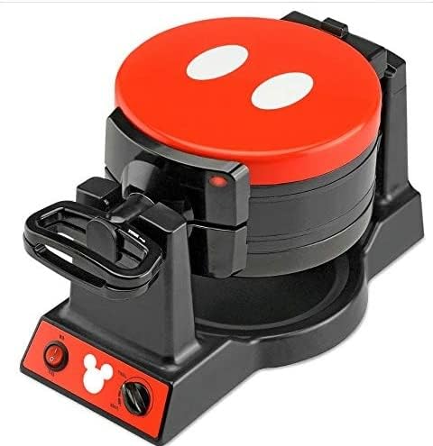 Disney Mickey Mouse MIC-62 Double Flip Waffle Maker by Select Brands - Nonstick Mini Waffle Iron with Rotating Design - Makes 6 Mickey Waffles - Variable Shade Control