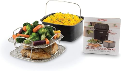 Nuwave PAN & Reversible 6QT BRIO 6 QT Air Fryer Accessories (Baking Pan + Rack)