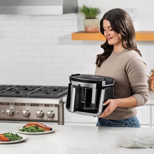 Gourmias 7 Qt Foldable Digital Air Fryer – 10 Presets, Guided Cooking, XL Capacity, Touch Controls, Nonstick Basket, Oil-Free Frying, Black