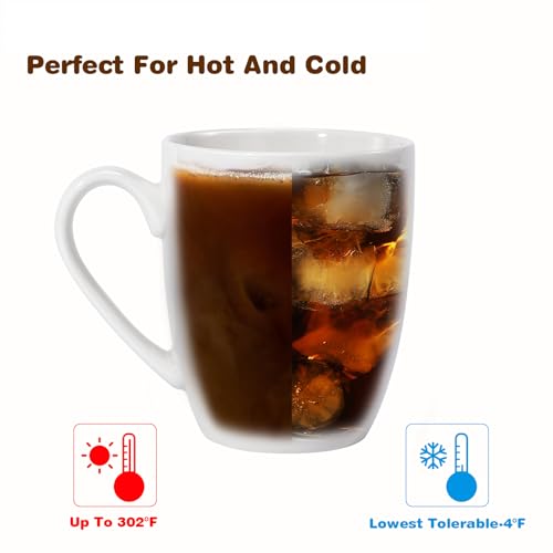 Urbanstrive 16 oz Large Coffee Mugs Ceramic Coffee Mug White Coffee Cups Tea Cups Idea Gift for Women Men House Warming Gifts New Home Office, White 1 Pack