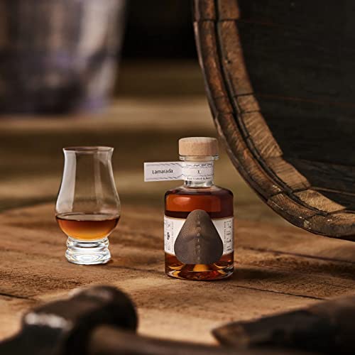 Lamarada Whiskey Glasses Set of 4 - Clear Shot Glasses - Old Fashioned Drinking Glasses Bar Gift Set - Brandy Snifter for Liquor, Scotch, Bourbon, Tequila, Gin, Tonic, Cognac, Vodka, Cocktail, Beer