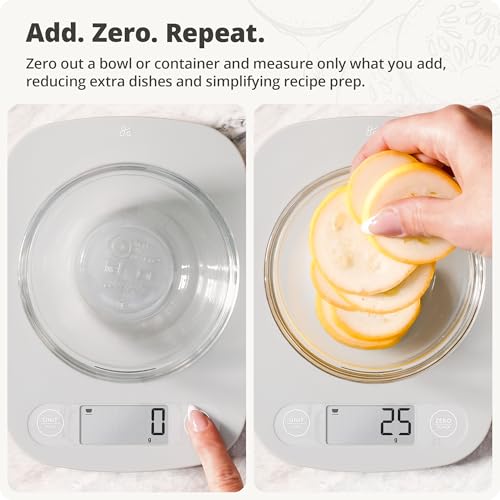 Greater Goods Food Scale – Digital Kitchen Scale, 1g Precision, Easy-Tare & Quick Conversion, Slim Compact Design, Durable & Portable | Ideal for Cooking, Baking & Meal Prep (Ash Gray)