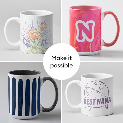 Cricut® Ceramic Mug Blank - 12 oz/340 ml (4 ct) - DIY Custom Mug - Works with Infusible Ink® Transfer Sheets, Pens, Markers & Sublimation