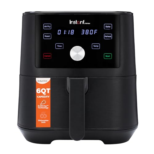 Instant Pot Vortex 6QT XL Air Fryer, 4-in-1 Functions that Crisps, Roasts, Reheats, Bakes for Quick Easy