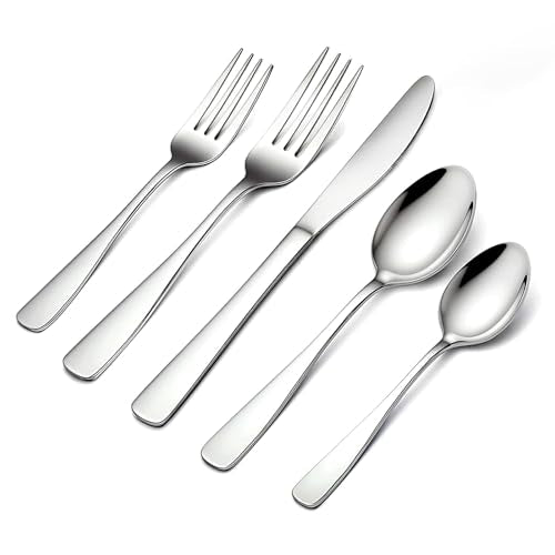 BEWOS 20 Piece Silverware Set, Stainless Steel Silverware Sets for 4 Include Spoon, Forks
