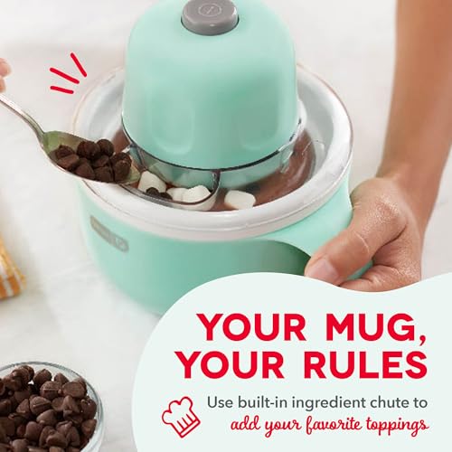 Dash My Mug Ice Cream Maker - Makes Single Serving of Gelato, Frozen Yogurt, Sorbet & More - Easy to Clean & Use - Aqua, 1 Bowl