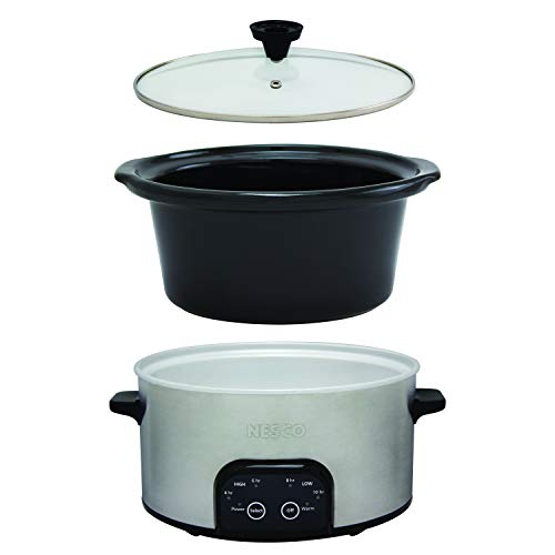 NESCO DSC-6-25, Digital Slow Cooker, 6 Quart, Silver