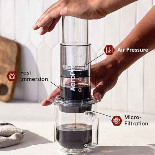 AeroPress Flow Control Filter Cap, Stops Drip for Full Control Over Grind Size & Time, Brew Classics, Espresso Style, Lattes, Cold Brew & More, Fits Standard Size AeroPress Manual Coffee Maker