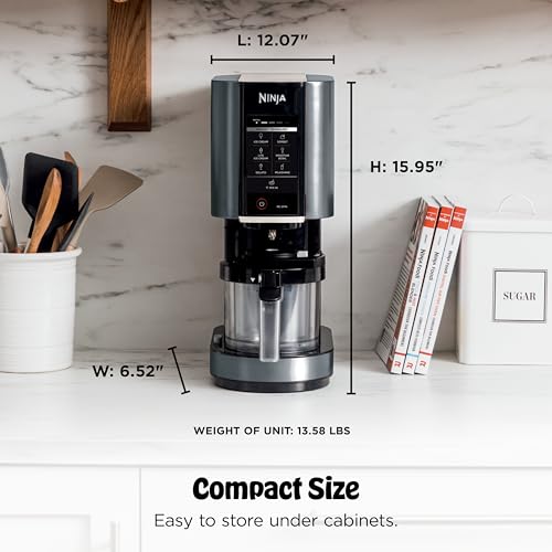 Ninja CREAMi Ice Cream Maker | 7-in-1 - IceCream, Gelato, Sorbet, Milkshakes, Mix-ins, Smoothie Bowls & More | Includes (1) Dishwasher Safe 16 oz. Pint with storage lid | Black | NC299AMZ