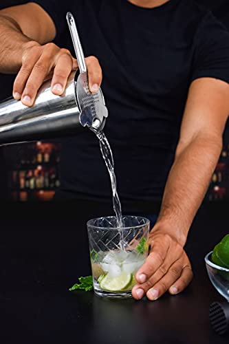 TheBarsentials Cocktail Strainer Set Stainless Steel Bar Tools with Stirring Spoon - Hawthorne, Julep, & Fine-Mesh Sifter for Drinks
