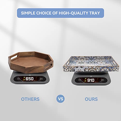 AGIOTA 2 Pcs Serving Tray with Handles Bohemian Decorative Tray Large Ottoman Trays for Living Room Blue Coffee Table Trays for Breakfast