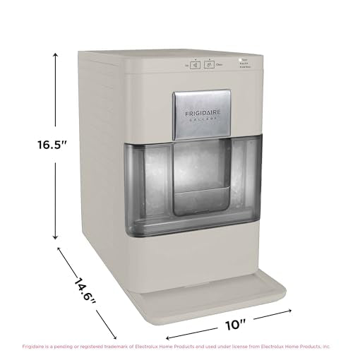 Frigidaire Nugget Ice Maker, Countertop Ice Machine with Transparent Window, Sonic Ice Maker with 44 lbs. Capacity, Auto Self Cleaning Ice Maker Machine, 2.0 Gen, Cream - 16.75D x 11.75W x 20.25H