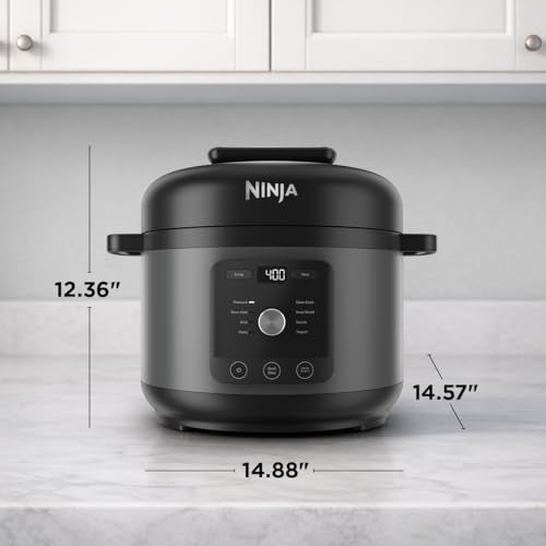 Ninja HyperHeat 9-in-1 Electric Pressure Cooker | 6.5 Qt Multi Cooker with Sear/Sauté, Slow Cooker, Rice Cooker, Sous Vide | 1200W | Fast Cooking, PFAS-Free Pot | Dark Gray | PC201GY
