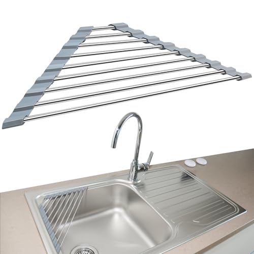 SMLBJUTE Triangle Roll-Up Dish Drying Rack