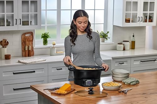 BLACK+DECKER Digital Multicooker 7QT Family Size, 7‑in‑1 Functions, Neat ’N Clean™ Technology, Slow Cook, Steam/Boil, Precision Roast, Sear/Sauté, Rice, Sous Vide, Keep Warm, Ceramic Nonstick