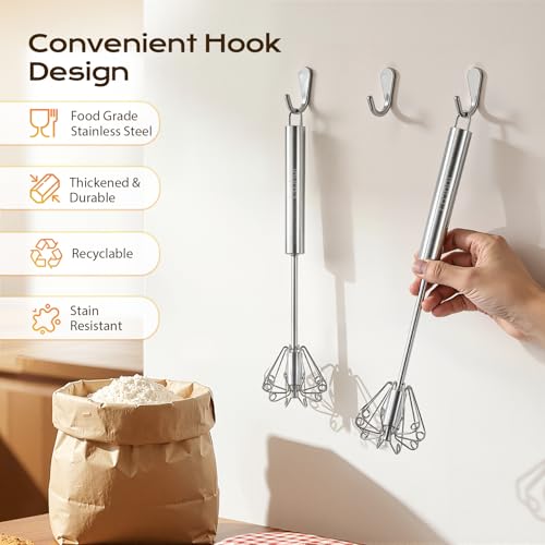 Upgraded Stainless Steel Semi-Automatic Whisk, 10 inch