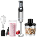 FRESKO Immersion Blender Handheld, Stainless Steel Hand Electric Stick Mixer with 12-Speeds & Turbo Mode, Powerful 500W Emulsion Blender with Beaker, Chopper & Whisk for Smoothie, Puree, Baby Food
