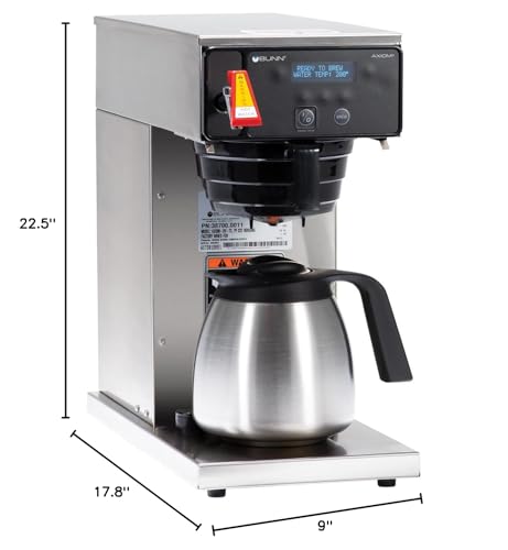 Bunn 38700.0011 Axiom-DV-TC Dual Voltage Commercial Thermal Coffee Brewer, Black/Stainless (120V Standard)