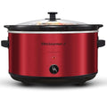 Elite Gourmet MST-900RXT Electric Ceramic XL Jumbo Slow Cooker, Adjustable Temp, Entrees, Sauces, Stews & Dips, Dishwasher Safe Glass Lid & Crock, 8.5Qt, Metallic Red